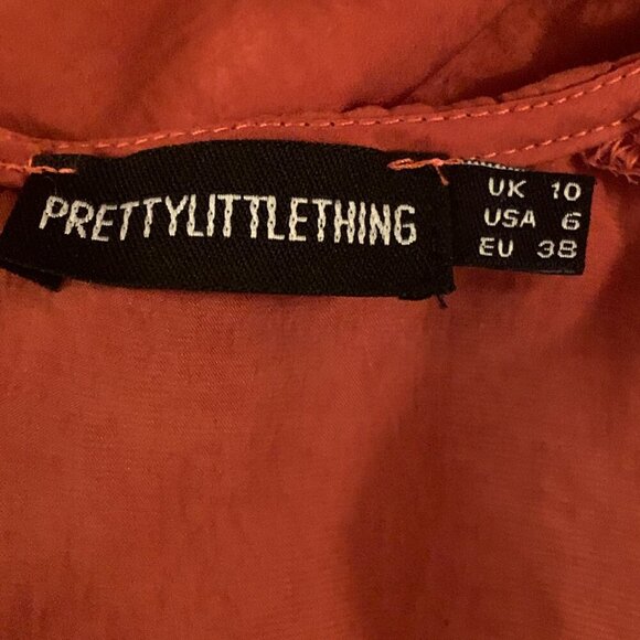 PrettyLittleThing Tie Front Mini Dress - Picture 4 of 5